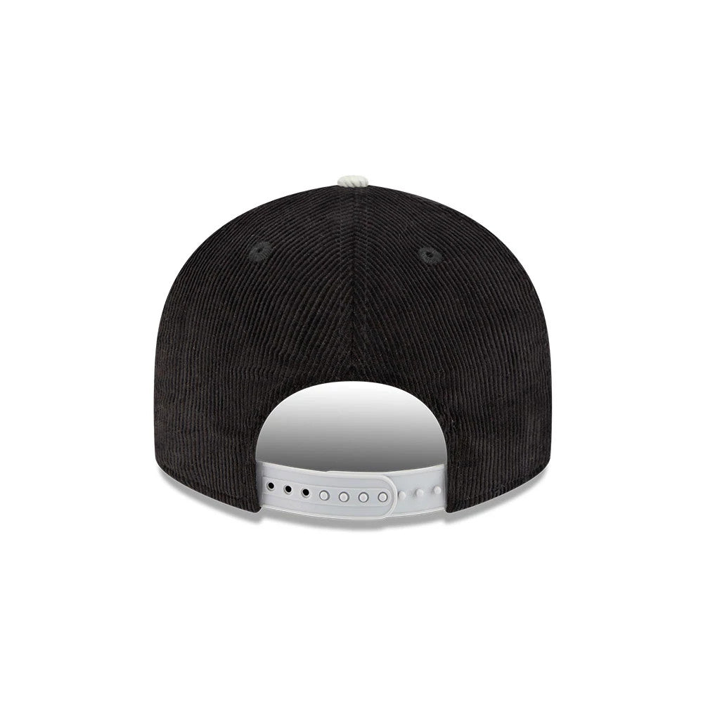 Pictured is this NFL 2 Tone Cord Las Vegas Raiders 9FIFTY Snapback cap in black. 6