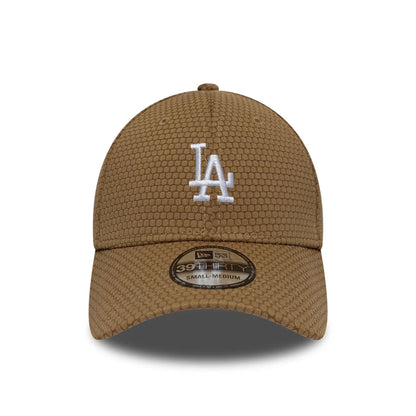 Pictured is this MLB Tech LA Dodgers 39THIRTY Stretch Fit cap in Beige. 2