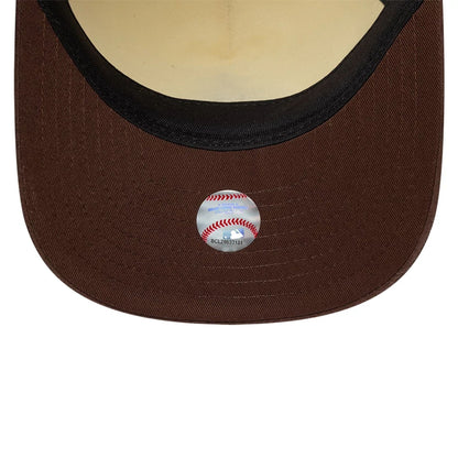 Pictured is this MLB Suede Visor LA Angels 9FIFTY A-Frame Snapback cap in Cream. 7
