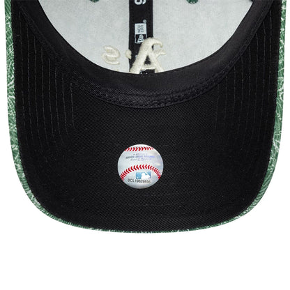 Pictured is this MLB Washed Paisley Athletics 9TWENTY cap in dark green. 2