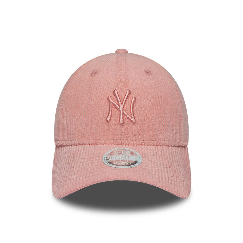 Pictured is this Womens MLB Pastel Cord New York Yankees 9FORTY M-Crown cap in Pink. 2