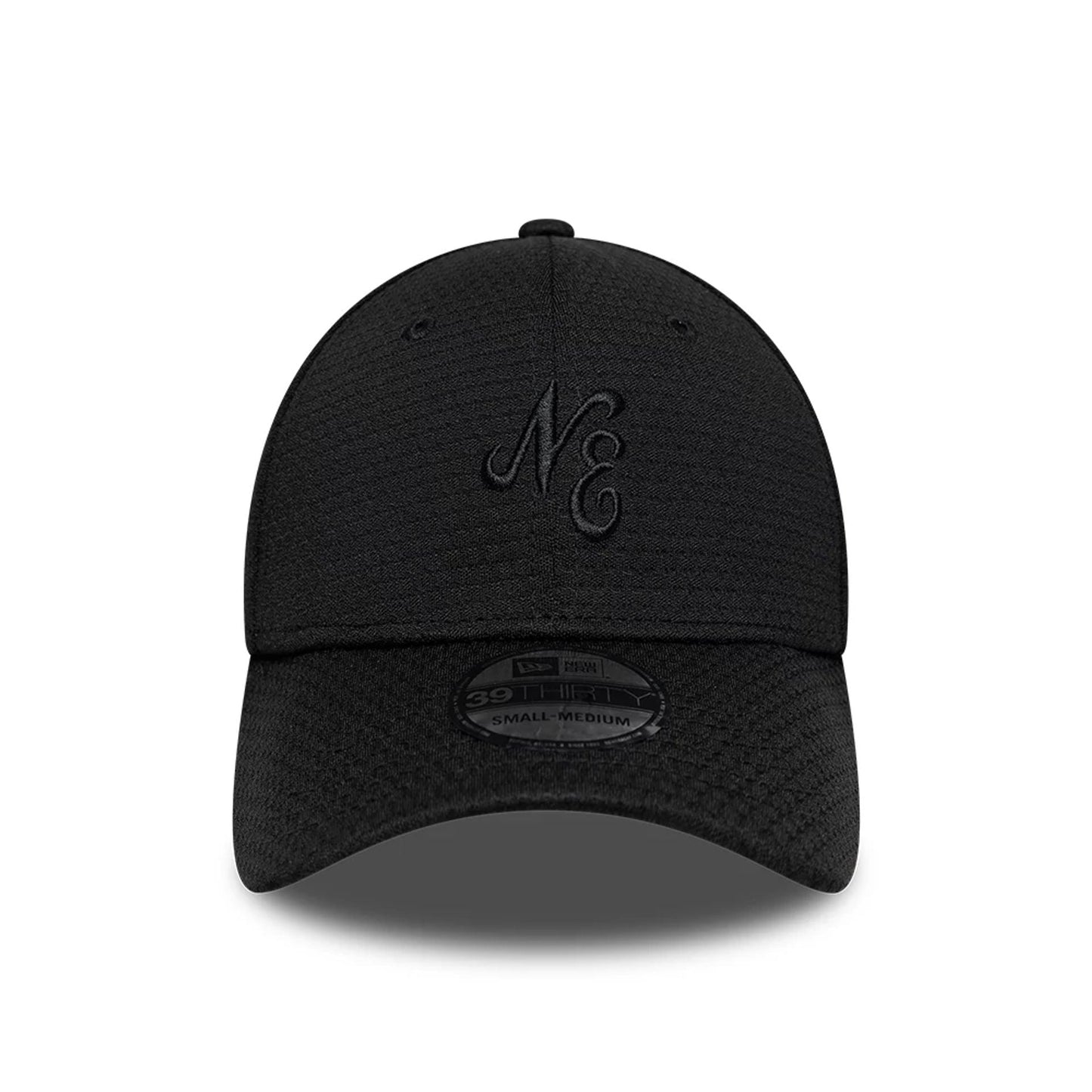 Pictured is this New Era Tech 39THIRTY Stretch Fit cap in black. 2