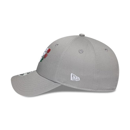 Pictured is this Womens New Era Floral Icon 9FORTY cap in grey. 4