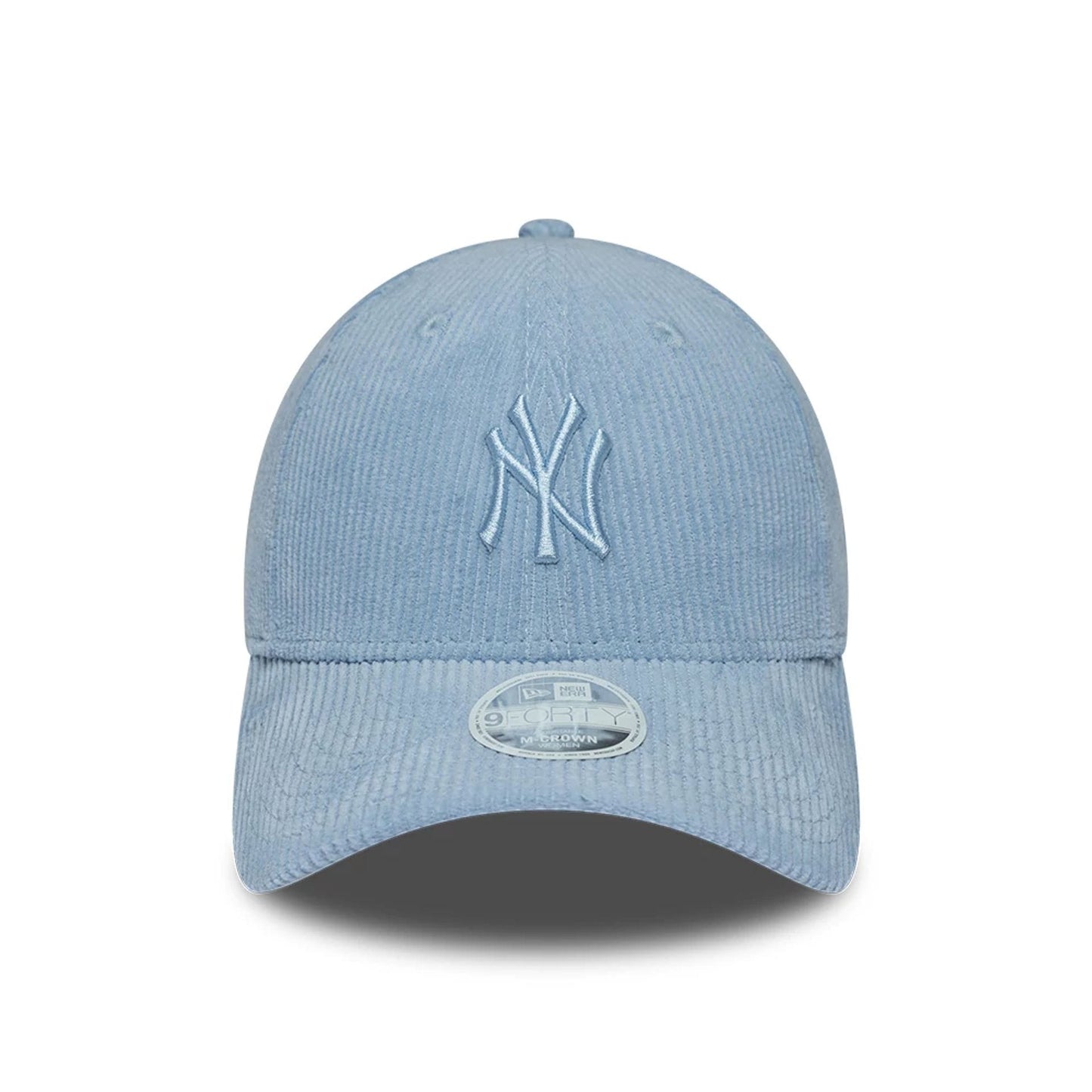 Pictured is this Womens MLB Pastel Cord New York Yankees 9FORTY M-Crown cap in Blue. 2
