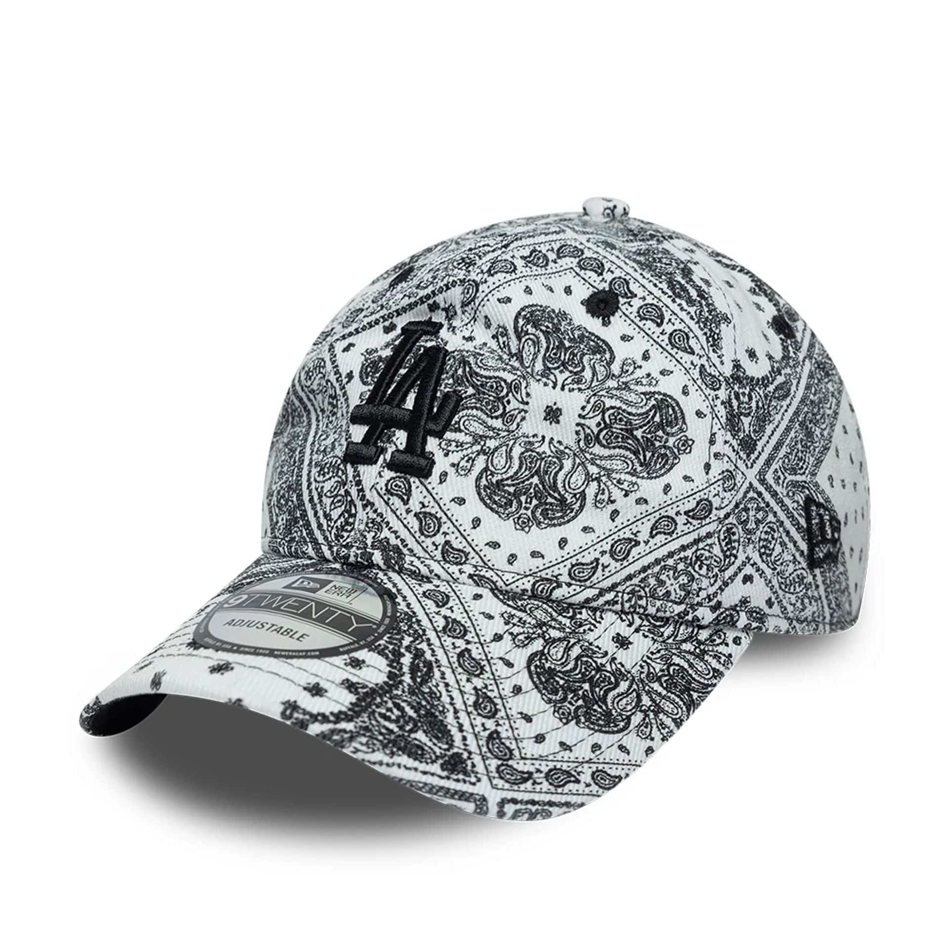 Pictured is this MLB Washed Paisley LA Dodgers 9TWENTY cap in white. 1