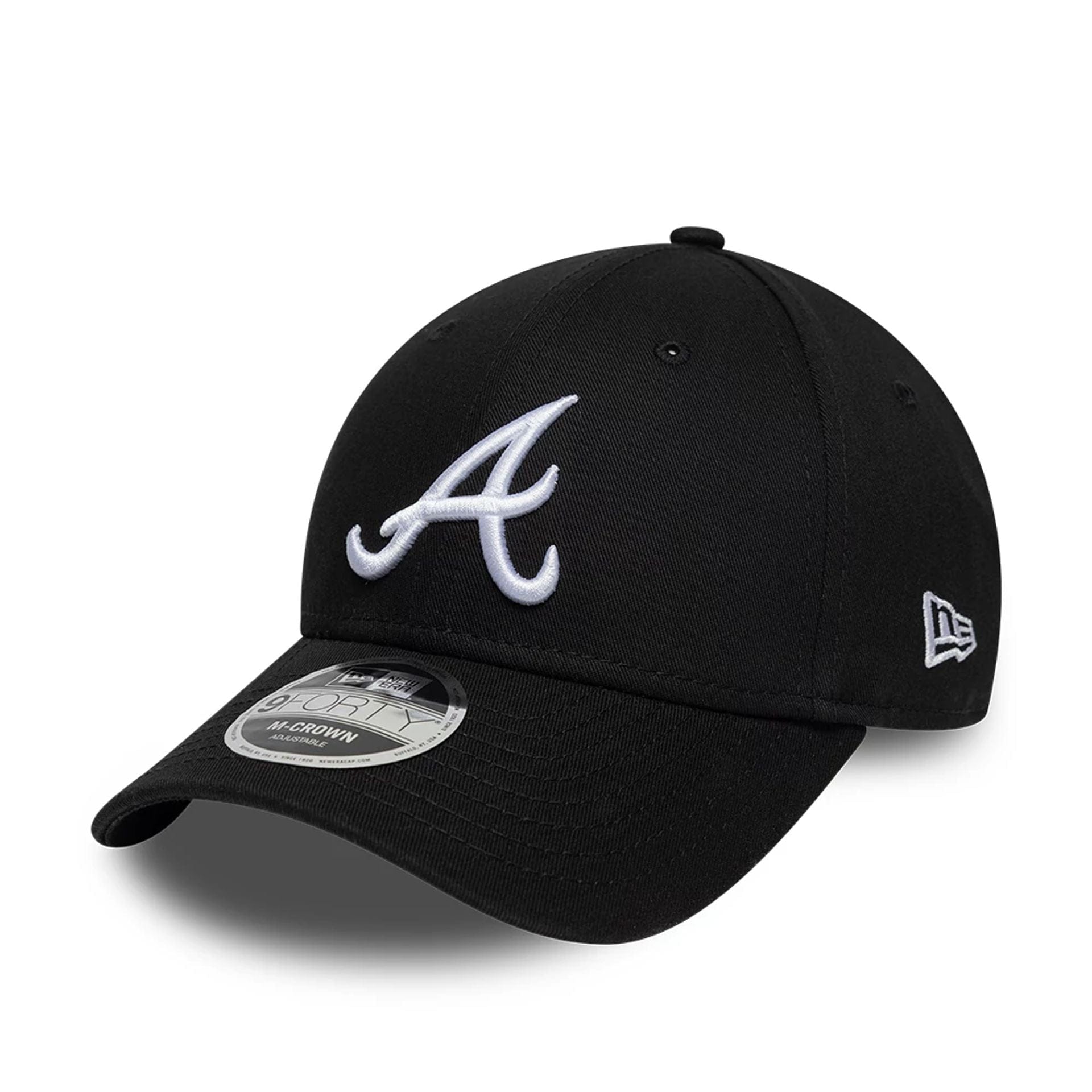 Pictured is this MLB Atlanta Braves 9FORTY M-Crown cap in black. 1