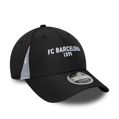 Pictured is this FC Barcelona Featherweight Poly 9FORTY M-Crown cap in black. 3