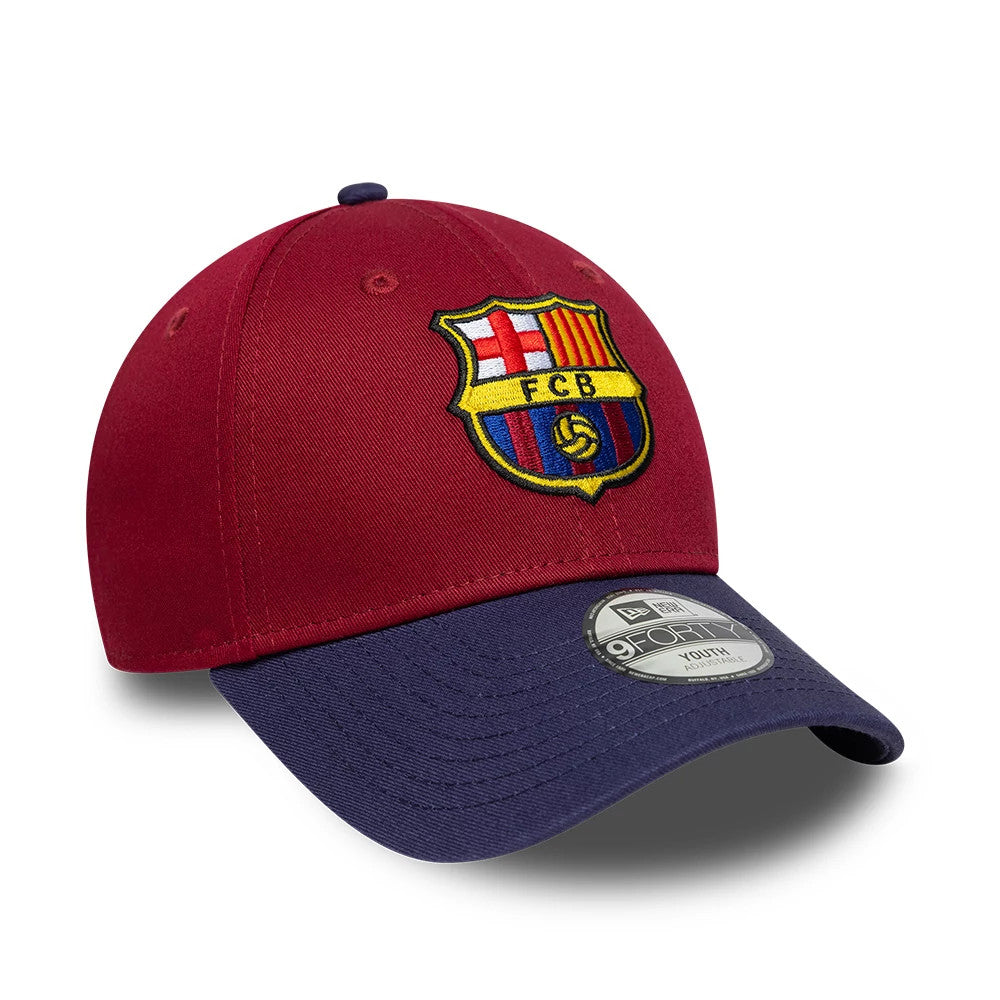 Pictured is this Youth FC Barcelona Contrast 9FORTY cap in dark red. 3