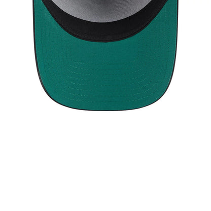 Pictured is this New Era Recycled Twill 9FORTY A-Frame cap in black. 2