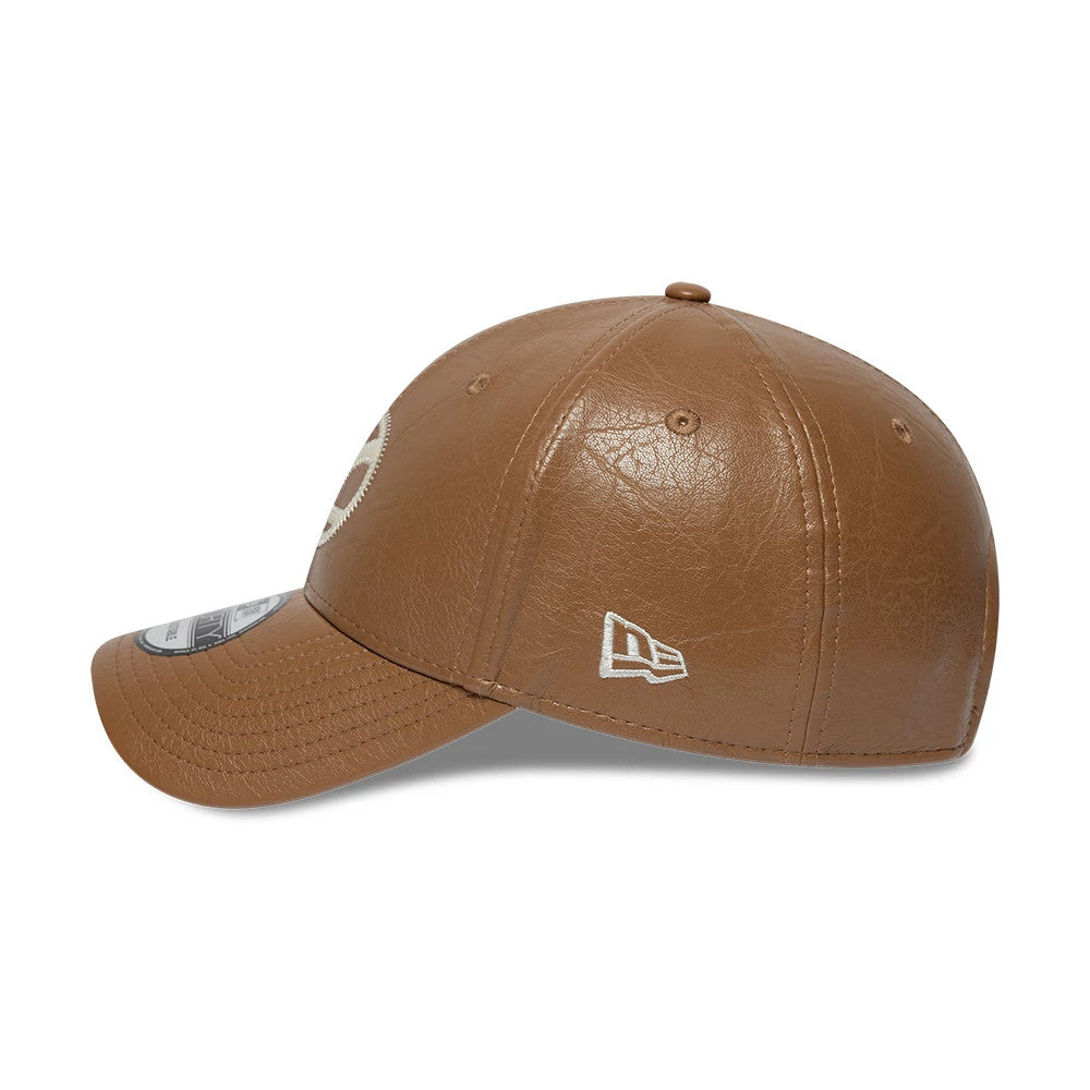 Pictured is this Crinkle PU Vespa 9FORTY Adjustable cap in dark brown. 5