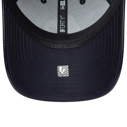 Pictured is this Crinkle PU Vespa 9FORTY Adjustable cap in navy. 7