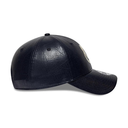 Pictured is this Crinkle PU Vespa 9FORTY Adjustable cap in navy. 5