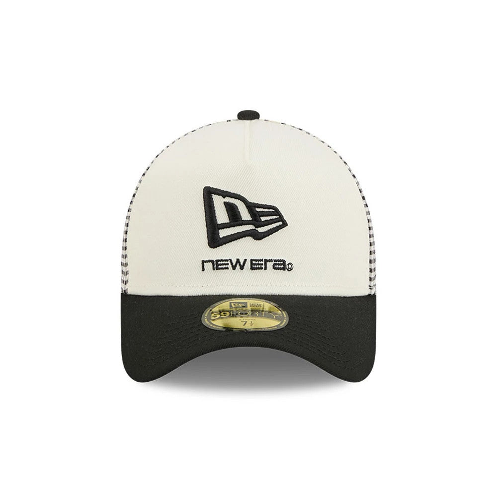 Pictured is this New Era Flag 59FORTY A-Frame Fitted cap in Cream. 3