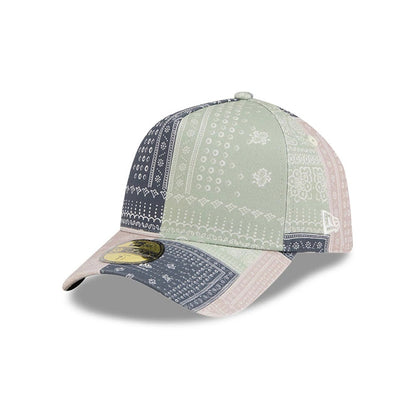 Pictured is this New Era Patchwork Bandana 59FORTY A-Frame Fitted cap in multi. 1