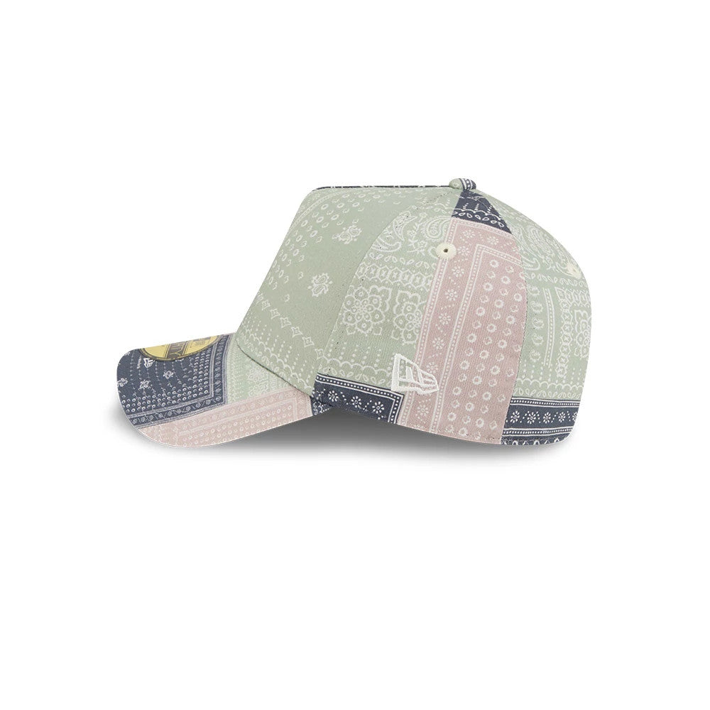 Pictured is this New Era Patchwork Bandana 59FORTY A-Frame Fitted cap in multi. 5