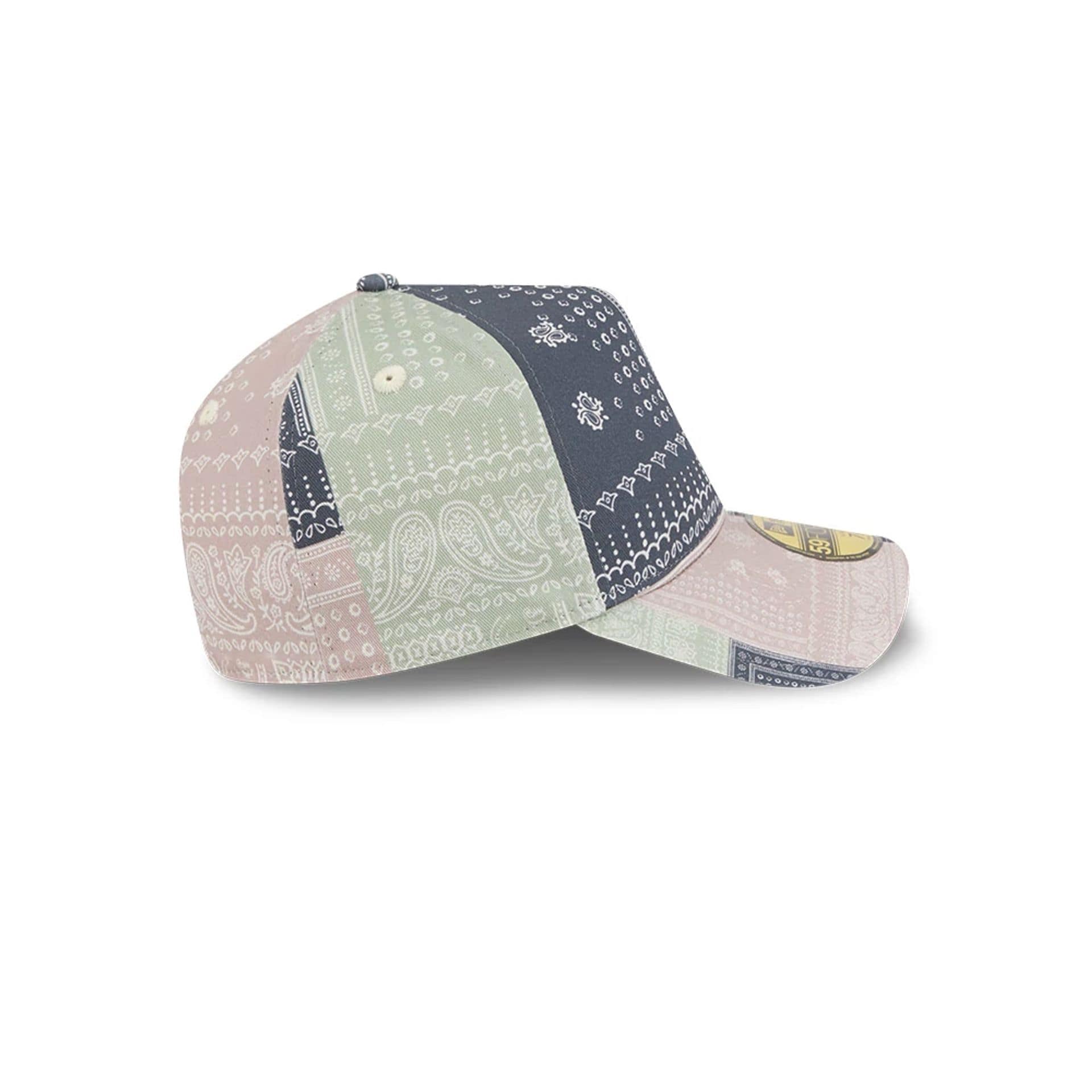 Pictured is this New Era Patchwork Bandana 59FORTY A-Frame Fitted cap in multi. 6