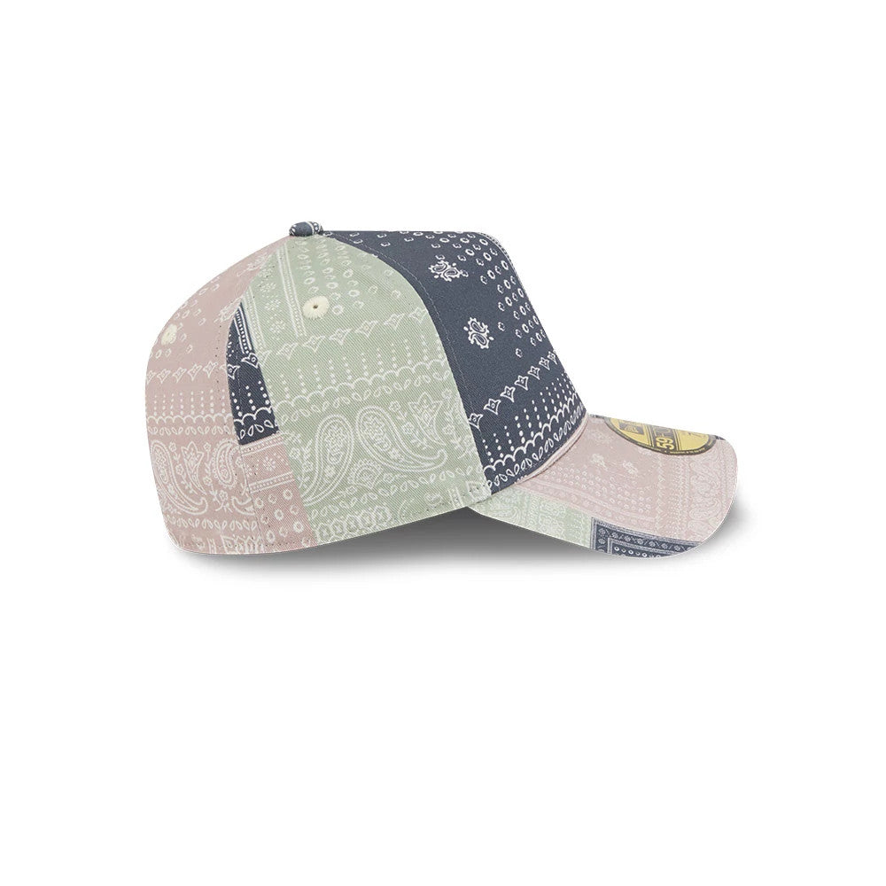 Pictured is this New Era Patchwork Bandana 59FORTY A-Frame Fitted cap in multi. 6