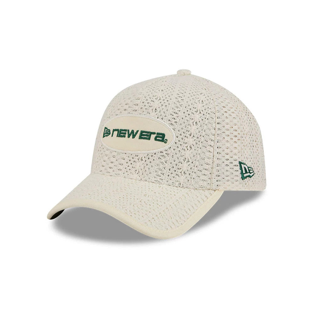 Pictured is this New Era Oval Patch 59FORTY A-Frame Fitted cap in Cream. 1