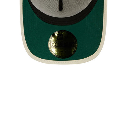 Pictured is this New Era Oval Patch 59FORTY A-Frame Fitted cap in Cream. 2