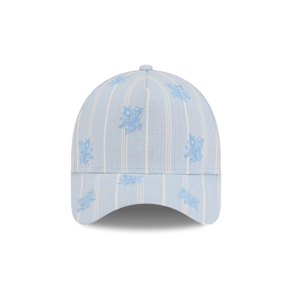 Pictured is this New Era Seersucker 59FORTY A-Frame Fitted cap in pastel blue. 3