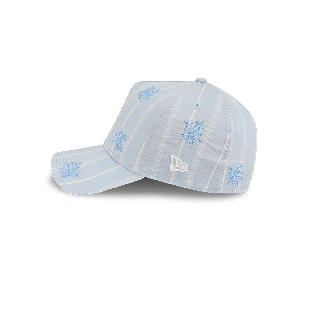 Pictured is this New Era Seersucker 59FORTY A-Frame Fitted cap in pastel blue. 5