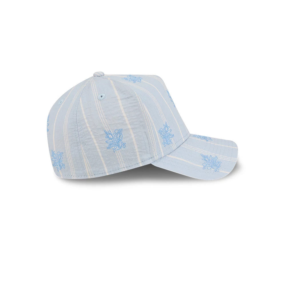 Pictured is this New Era Seersucker 59FORTY A-Frame Fitted cap in pastel blue. 6