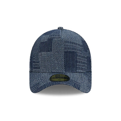 Pictured is this New Era Patchwork Denim 59FORTY A-Frame Fitted cap in navy. 3