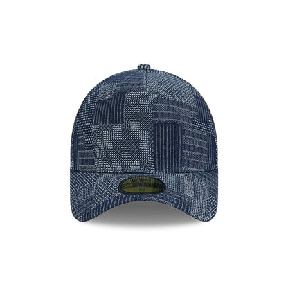 Pictured is this New Era Patchwork Denim 59FORTY A-Frame Fitted cap in navy. 3