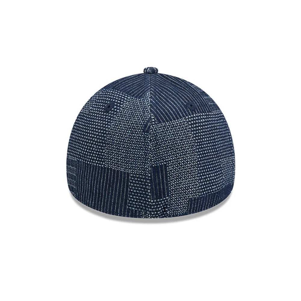 Pictured is this New Era Patchwork Denim 59FORTY A-Frame Fitted cap in navy. 5