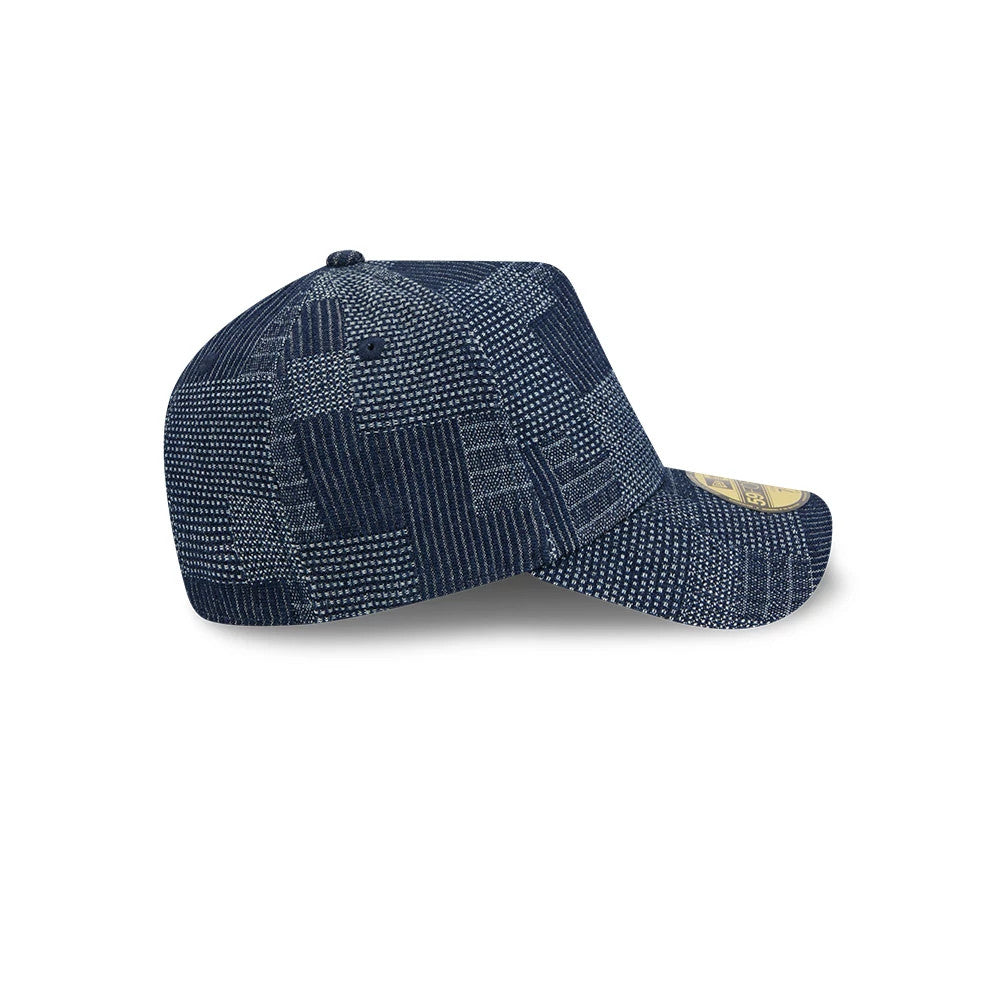 Pictured is this New Era Patchwork Denim 59FORTY A-Frame Fitted cap in navy. 7
