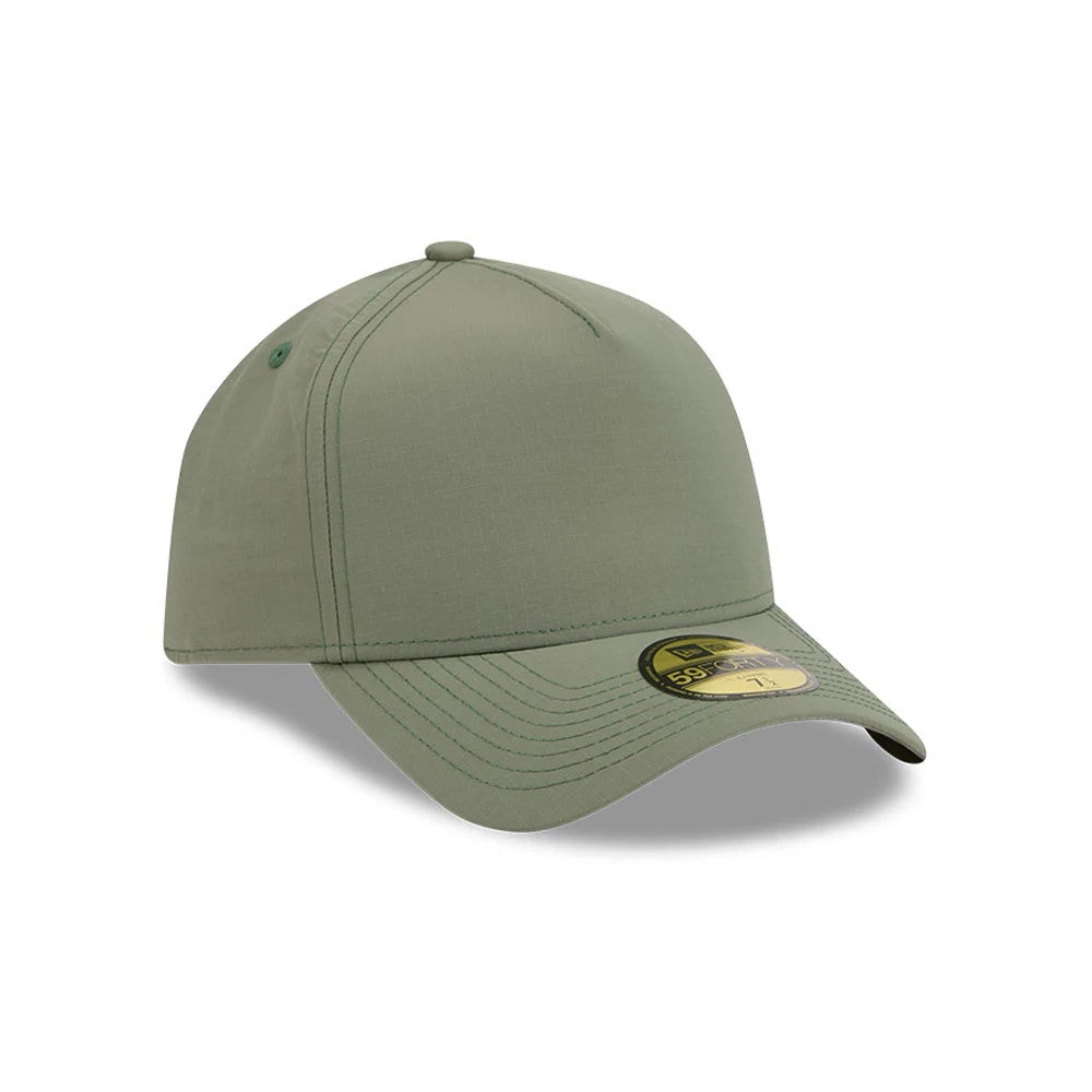 Pictured is this New Era 59FORTY A-Frame Fitted cap in open green. 4