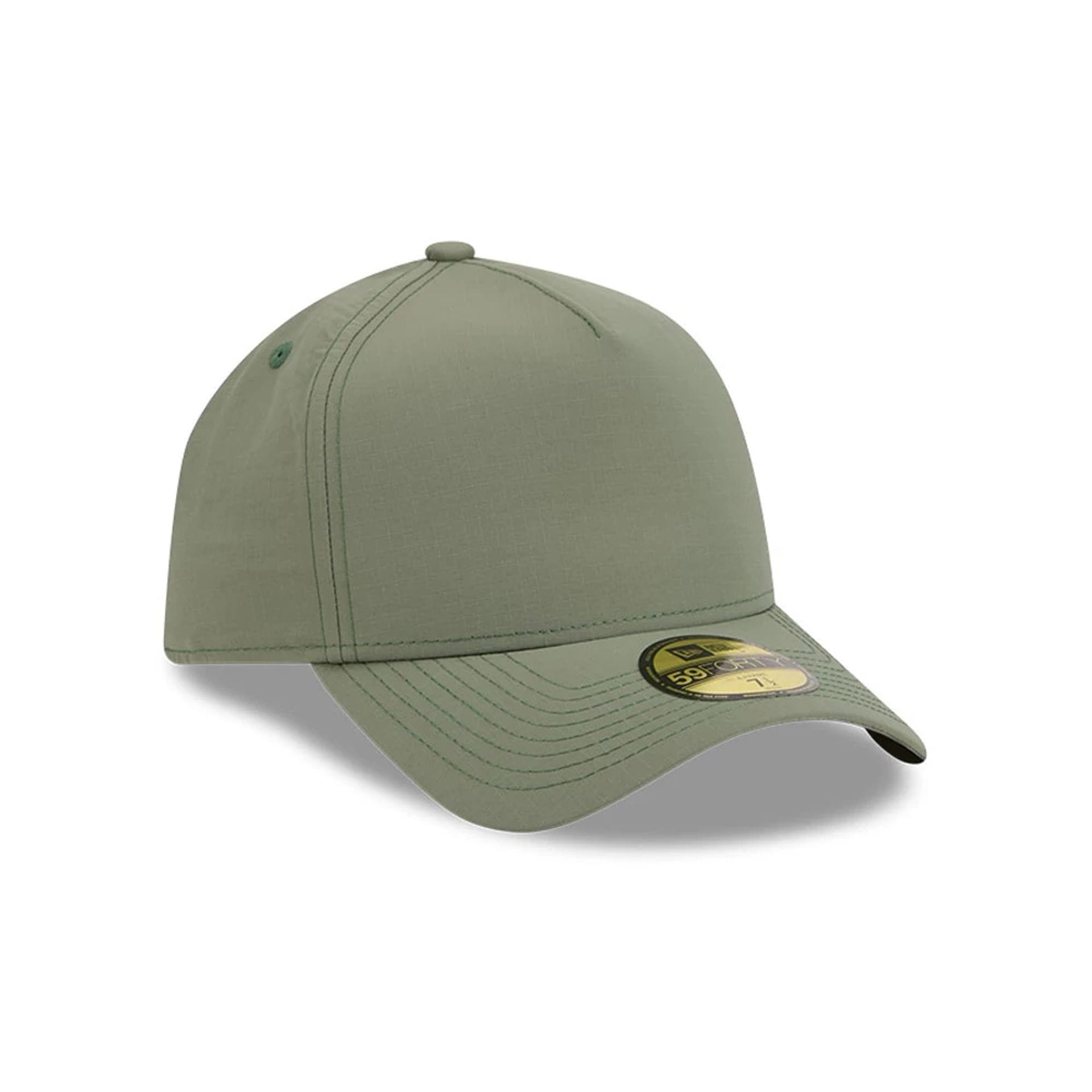 Pictured is this New Era 59FORTY A-Frame Fitted cap in open green. 4