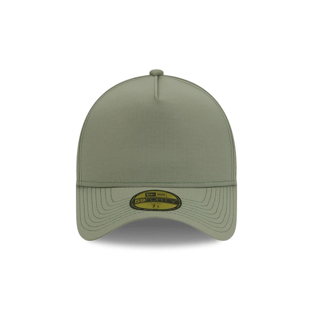 Pictured is this New Era 59FORTY A-Frame Fitted cap in open green. 3