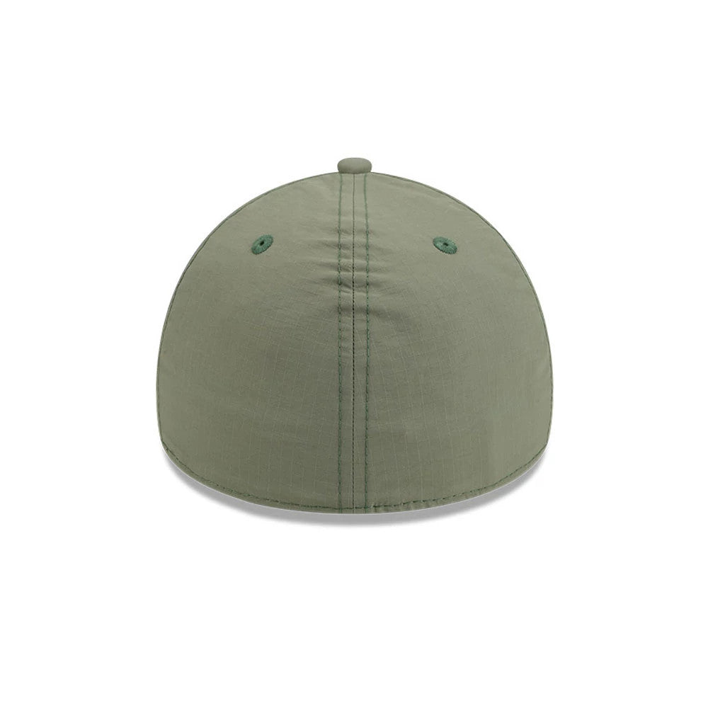 Pictured is this New Era 59FORTY A-Frame Fitted cap in open green. 7