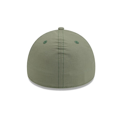 Pictured is this New Era 59FORTY A-Frame Fitted cap in open green. 7