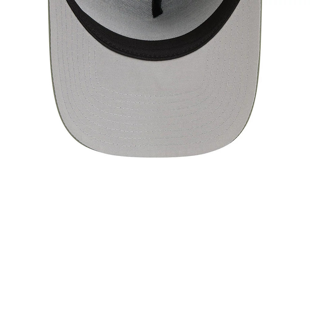 Pictured is this New Era 59FORTY A-Frame Fitted cap in open green. 2