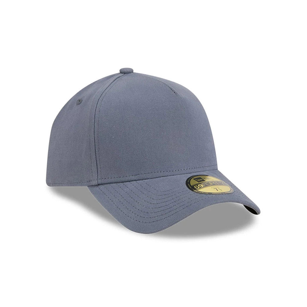 Pictured is this New Era Denim 59FORTY A-Frame Fitted cap in dark blue. 3