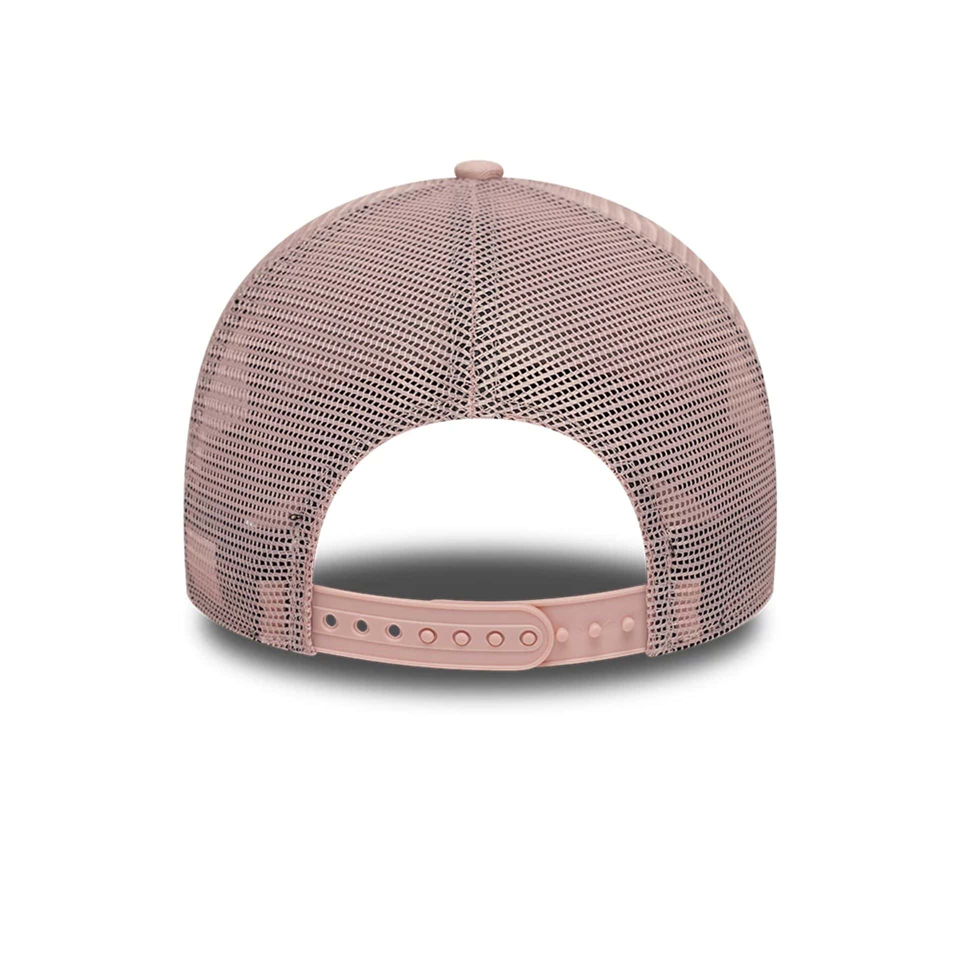 Pictured is this New Era Patch 9FORTY A-Frame Trucker Adjustable cap in pastel pink. 4