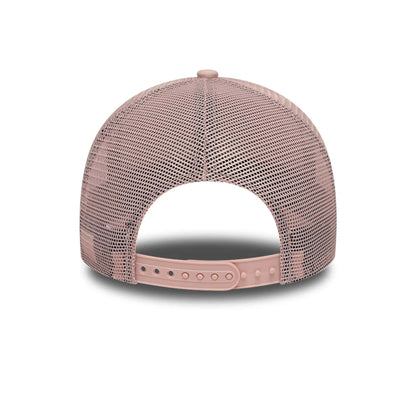 Pictured is this New Era Patch 9FORTY A-Frame Trucker Adjustable cap in pastel pink. 4