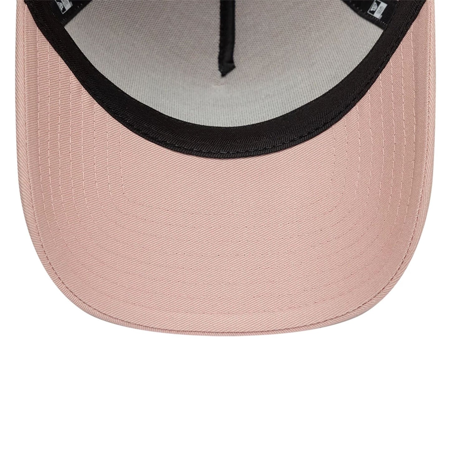 Pictured is this New Era Patch 9FORTY A-Frame Trucker Adjustable cap in pastel pink. 7