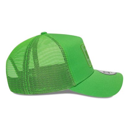 Pictured is this New Era Patch 9FORTY A-Frame Trucker Adjustable cap in open green. 6