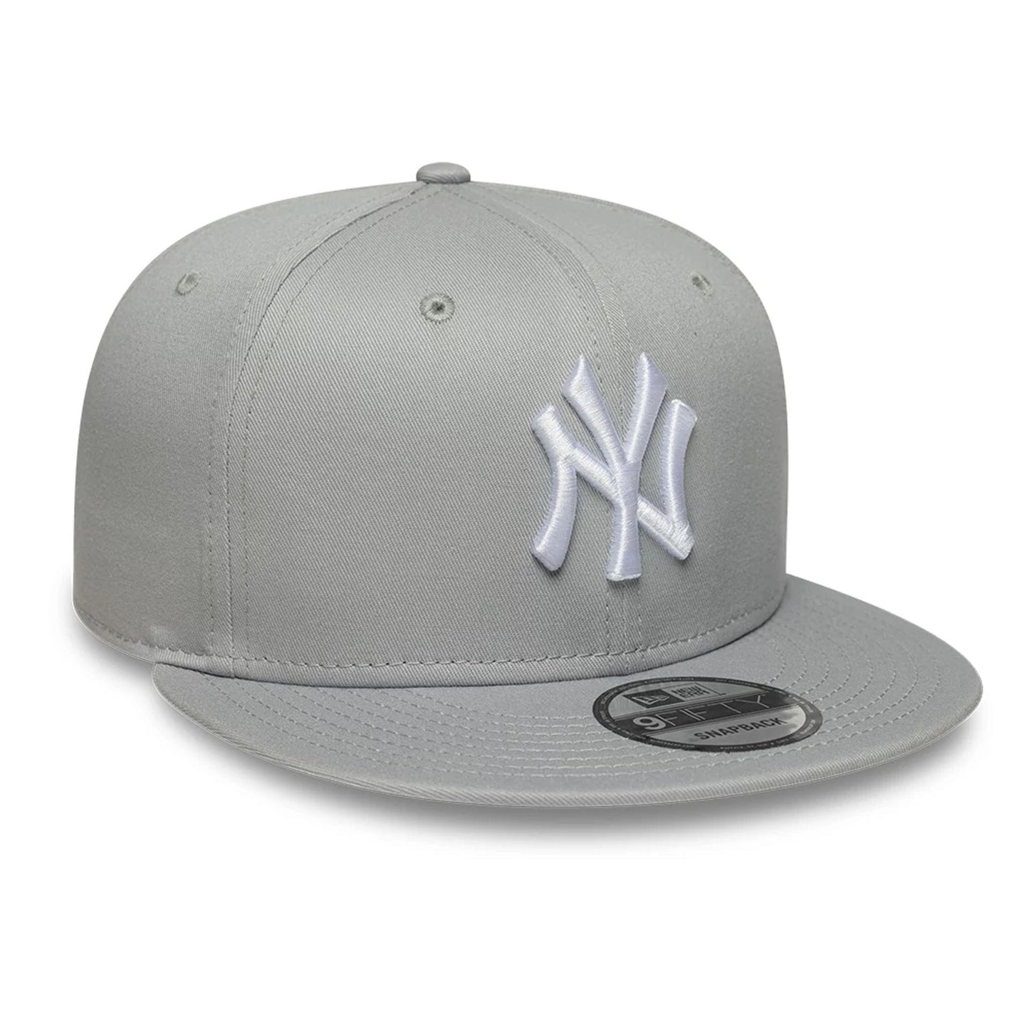Pictured is this MLB League Essential New York Yankees 9FIFTY Snapback Adjustable cap in grey. 3