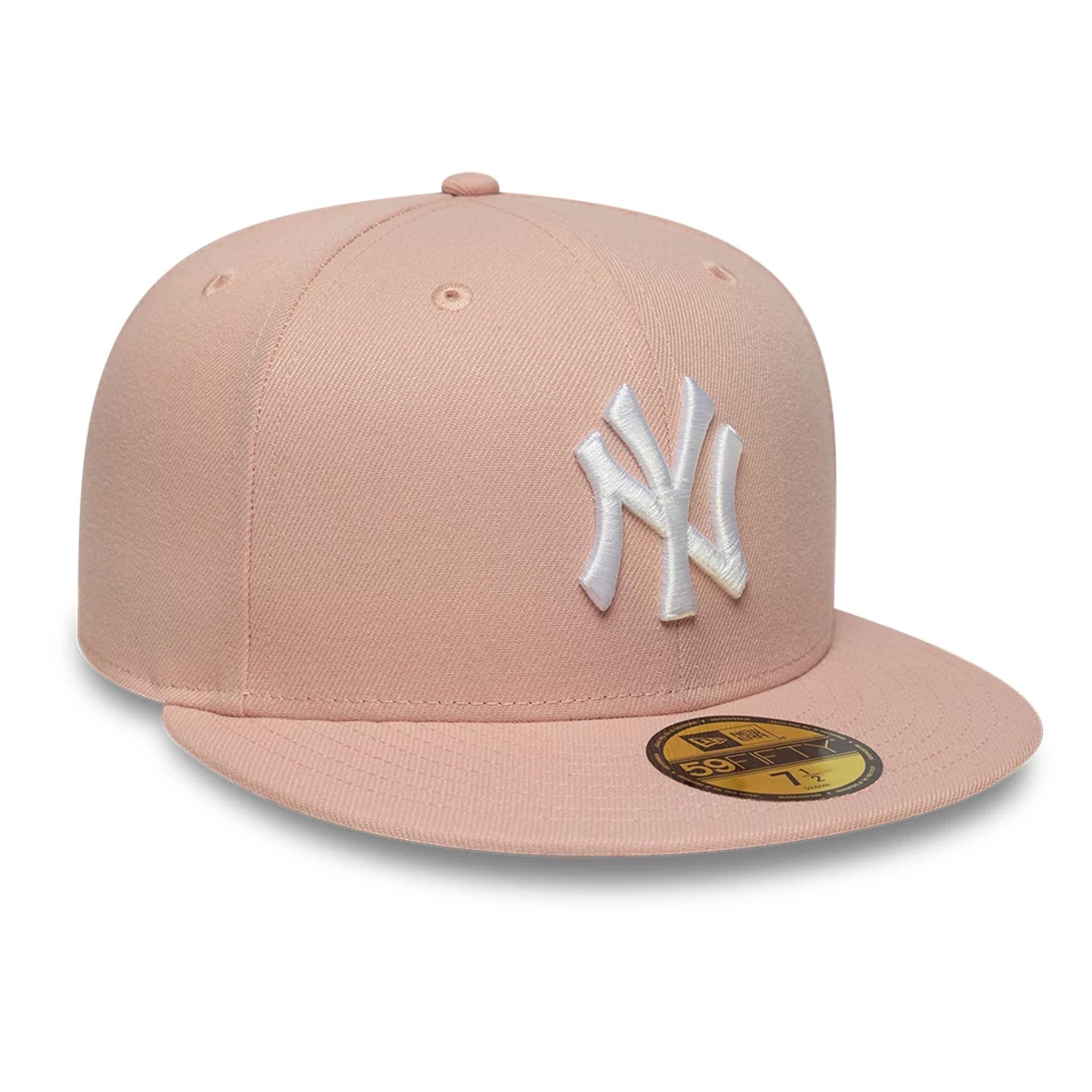 Pictured is this MLB League Essential New York Yankees 59FIFTY Fitted cap in pastel pink. 3