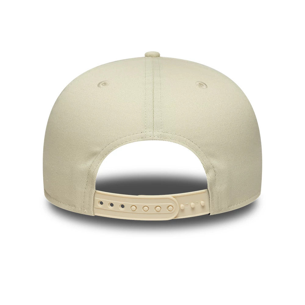 Pictured is this MLB World Series Patch LA Dodgers 9FIFTY Snapback Adjustable cap in light beige. 4