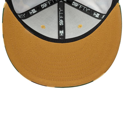 Pictured is this MLB Camo New York Yankees 59FIFTY Fitted cap in beige. 5