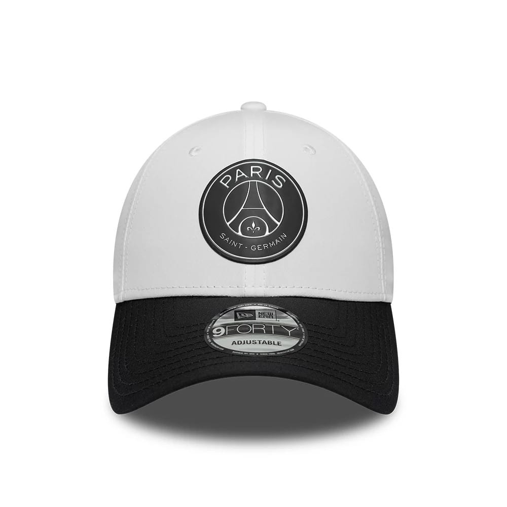 Pictured is this Paris Saint Germain Metallic 9FORTY Adjustable cap in white. 2