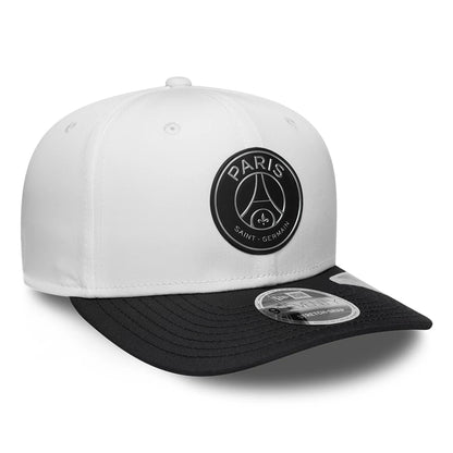 Pictured is this Paris Saint Germain 5th Kit 9SEVENTY Stretch Snap Adjustable cap in white. 3