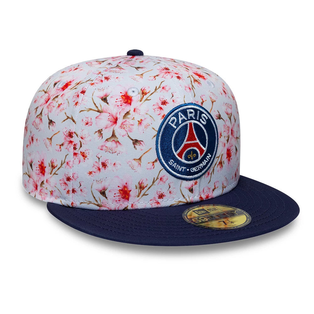 Pictured is this Paris Saint-Germain Cherry Blossom 59FIFTY Fitted cap in navy. 3