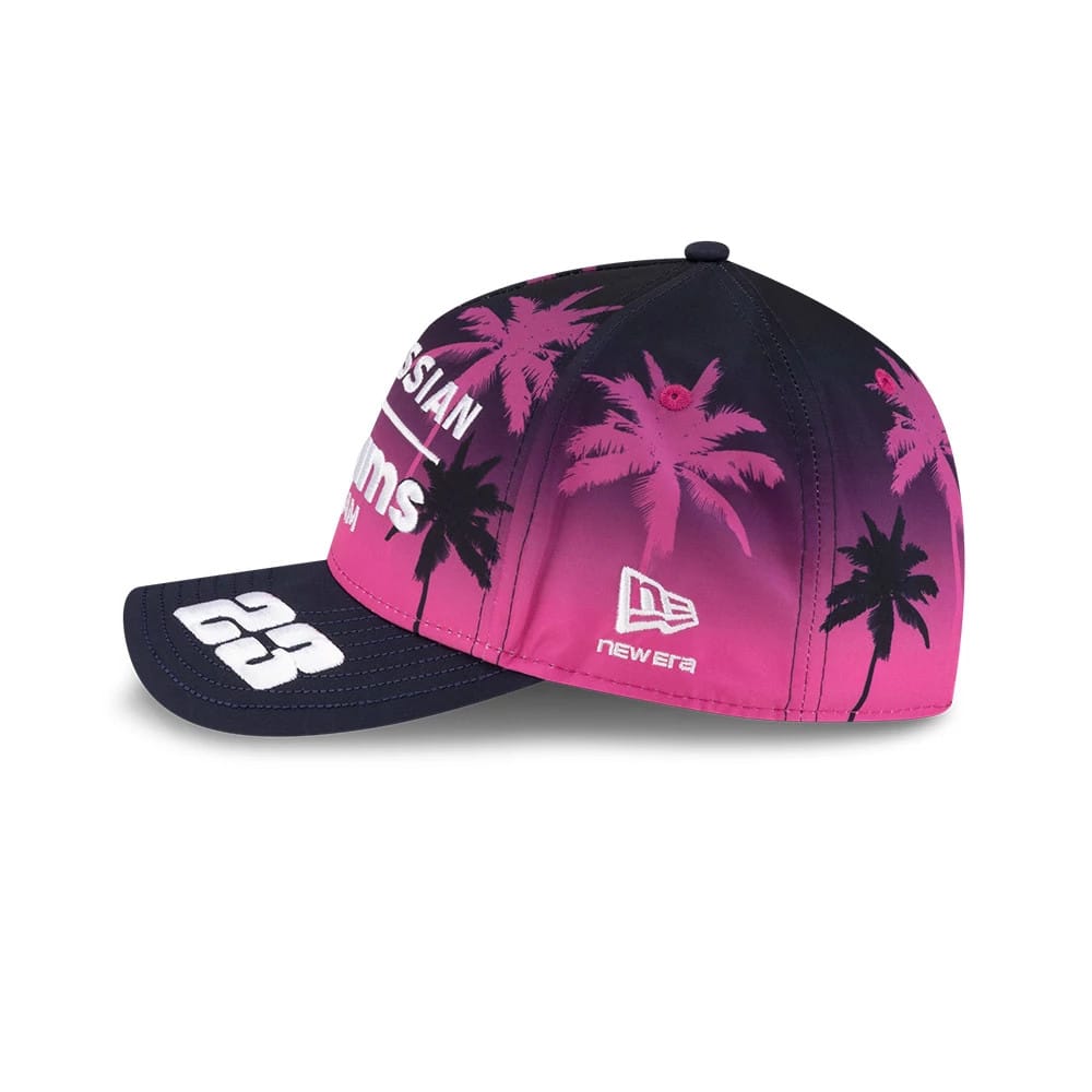 Pictured is this Alex Albon Miami Atlassian Williams F1 Team 9FORTY M-Crown A-Frame cap in navy. 5