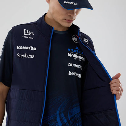 The model is wearing this Atlassian Williams F1 Team Gilet in navy. 7